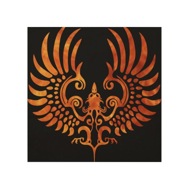 Phoenix Fire on Wood Canvas (Front)