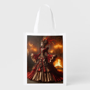 Phoenix Fire Queen Steampunk Victorian Industrial Grocery Bag