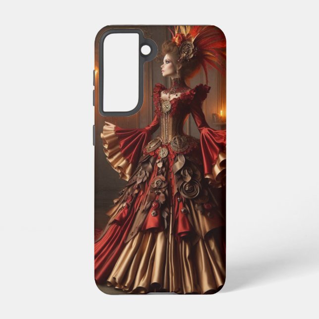Phoenix Fire Queen Steampunk Victorian Industrial Samsung Galaxy Case (Back)