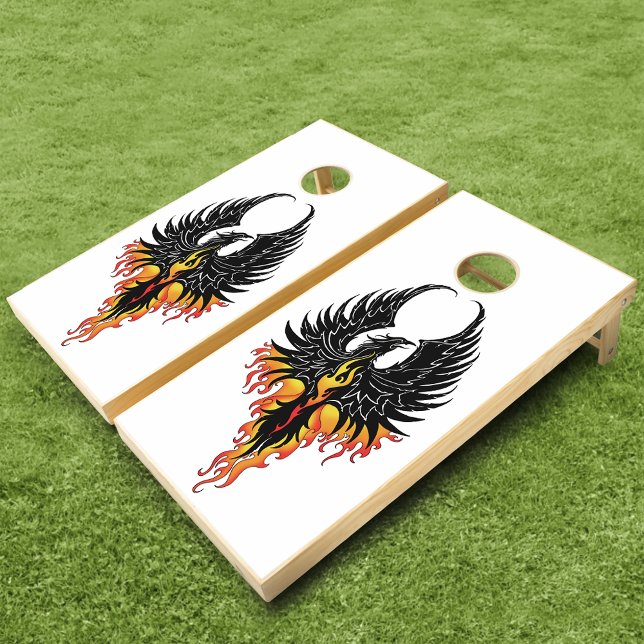 Phoenix Firebird Tribal Flames Cornhole Set (Creator Uploaded)