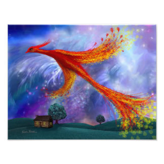 Phoenix Flying at Night Photo Print