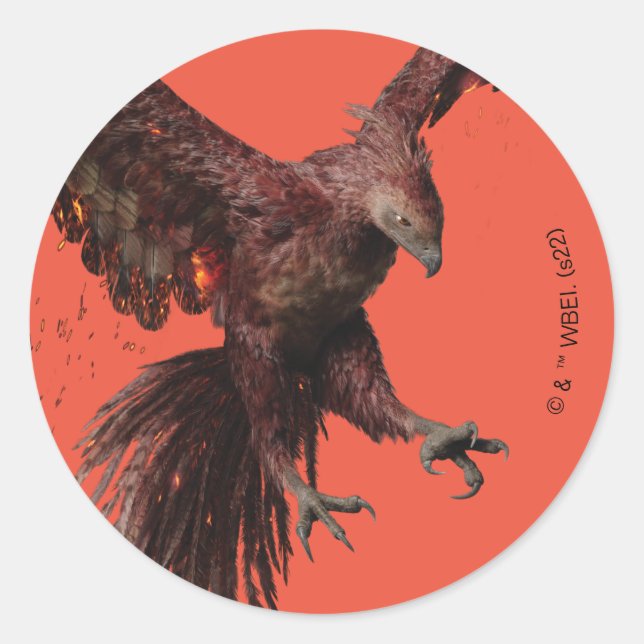 Phoenix Flying Graphic Classic Round Sticker (Front)