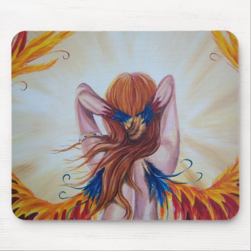 Phoenix Goddess Fantasy Mouse Pad