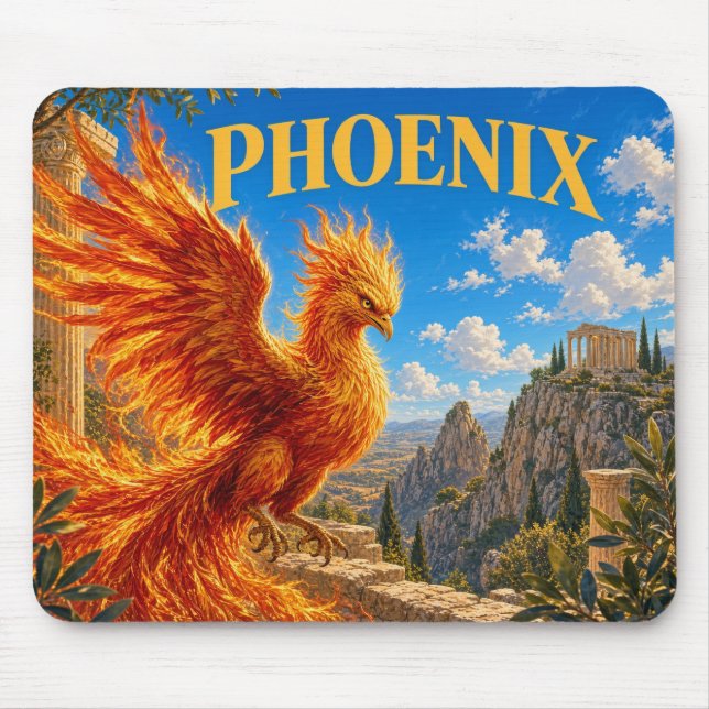 Phoenix, Gothic Fantasy Monster Mouse Pad (Front)