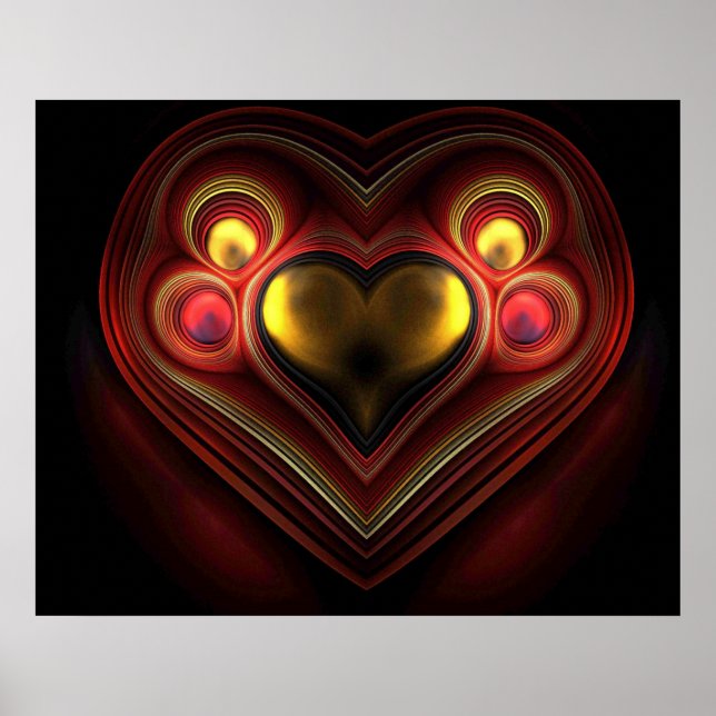 Phoenix Heart Fractal Posters (Front)