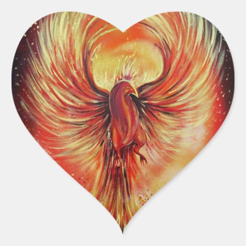 Phoenix Heart Sticker