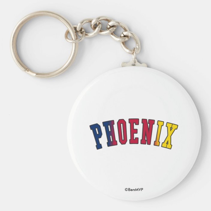 Phoenix in Arizona State Flag Colors Keychain