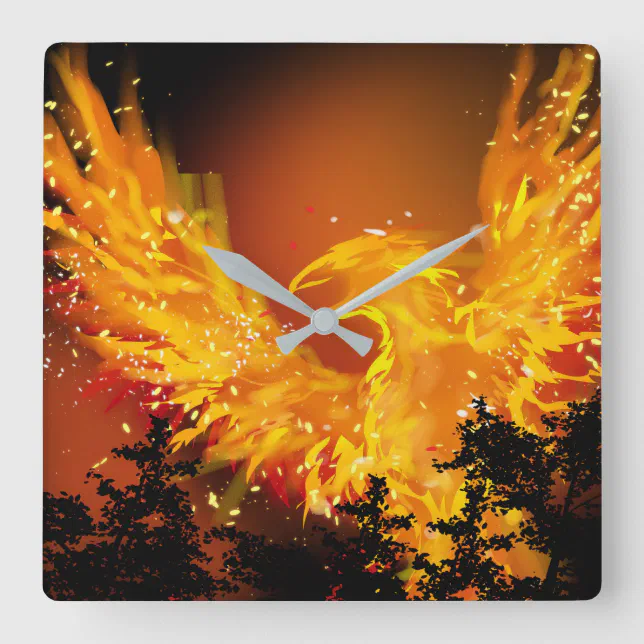 Phoenix Clock Phoenix in Flight Clock | Zazzle