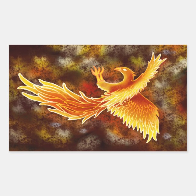 Phoenix in Flight Rectangular Sticker (Front)