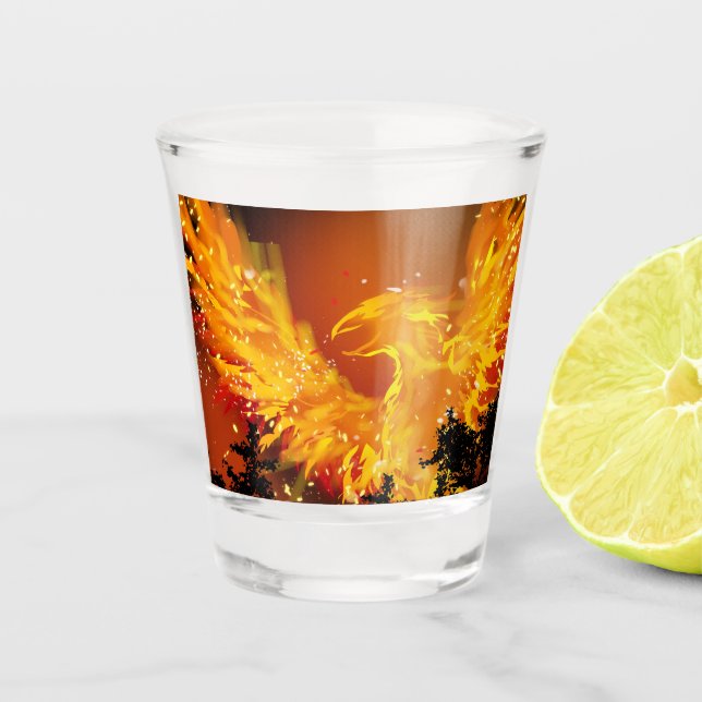 Phoenix in Flight Shot Glass (Front)