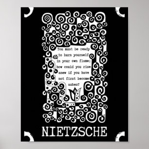 PHOENIX inspirational quote by Nietzsche Poster