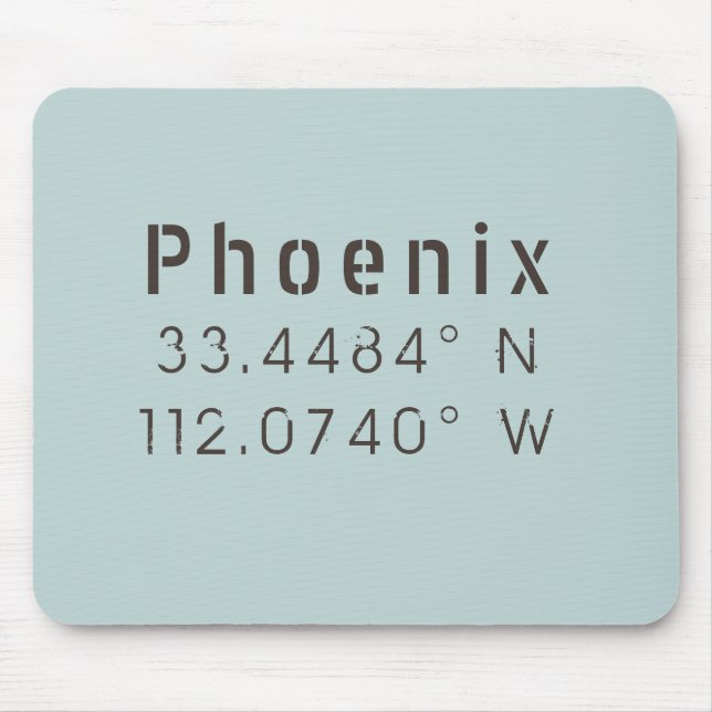 Phoenix Latitude Longitude Mouse Pad (Front)
