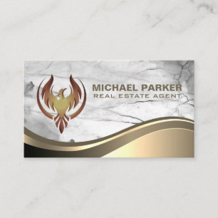 Phoenix Logo Marble Stone Business Card