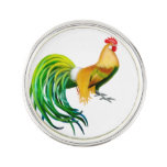 Phoenix Long Tailed Rooster Lapel Pin