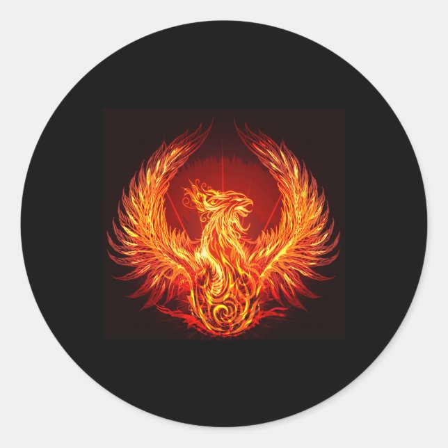 Phoenix Magical Bird Classic Round Sticker (Front)