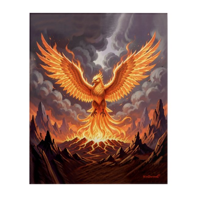 Phoenix Majestique Triptych Wall Art (Front)