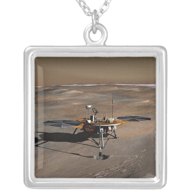 Phoenix Mars Lander 2 Silver Plated Necklace (Front)