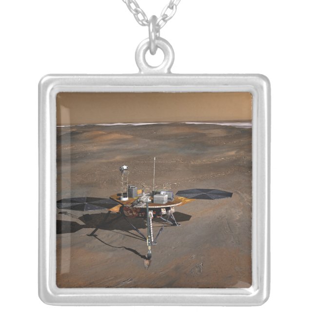 Phoenix Mars Lander 3 Silver Plated Necklace (Front)