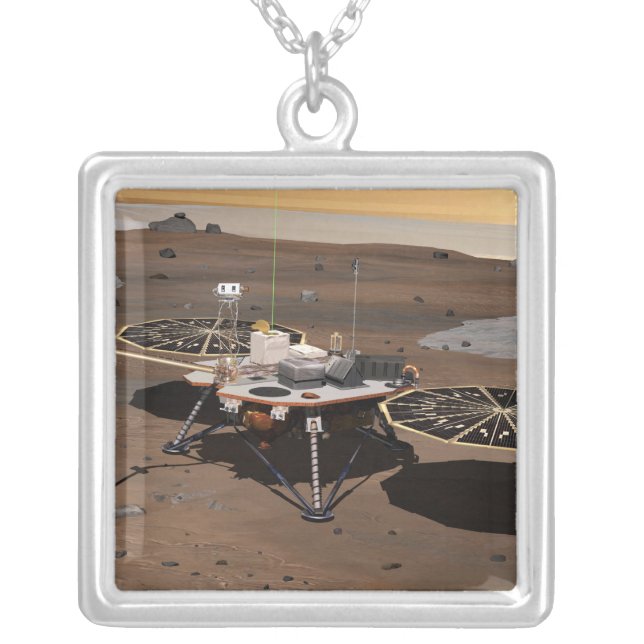 Phoenix Mars Lander 5 Silver Plated Necklace (Front)