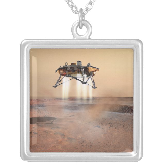 Phoenix Mars Lander Silver Plated Necklace (Front)
