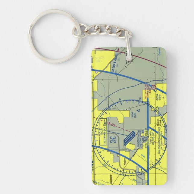 Phoenix-Mesa Gateway Airport chart / taxi diagram Keychain (Front)