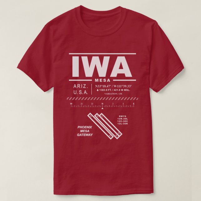 Phoenix–Mesa Gateway Airport IWA T-Shirt (Design Front)
