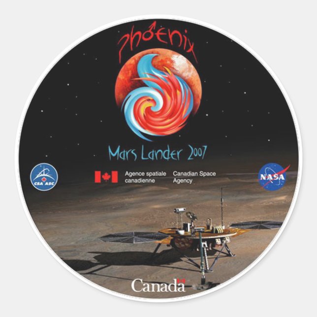 Phoenix Mission Patch CSA Classic Round Sticker (Front)