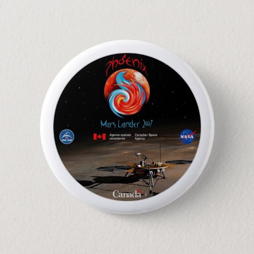 Phoenix Mission Patch CSA Pinback Button