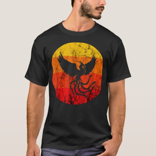 Phoenix Mythical Bird Retro Vintage Sunset Rising  T_Shirt