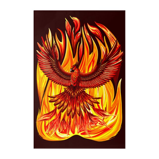 Phoenix mythological immortal Creature Acrylic Print (Front)