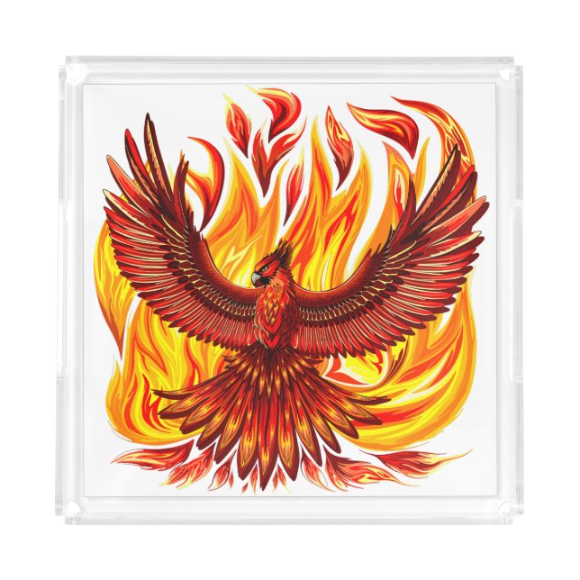 Phoenix mythological immortal Creature Acrylic Tray (Front)