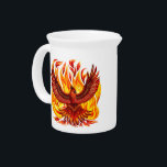 Phoenix mythological immortal Creature Beverage Pitcher<br><div class="desc">The phoenix in Mythology : is an immortal bird that cyclically regenerates or is otherwise born again. While it is part of Greek mythology, it has analogs in many cultures, such as Egyptian and Persian mythology. Associated with the sun, a phoenix obtains new life by rising from the ashes of...</div>