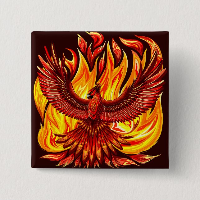 Phoenix mythological immortal Creature Button (Front)