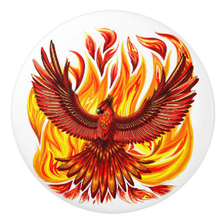Phoenix mythological immortal Creature Ceramic Knob