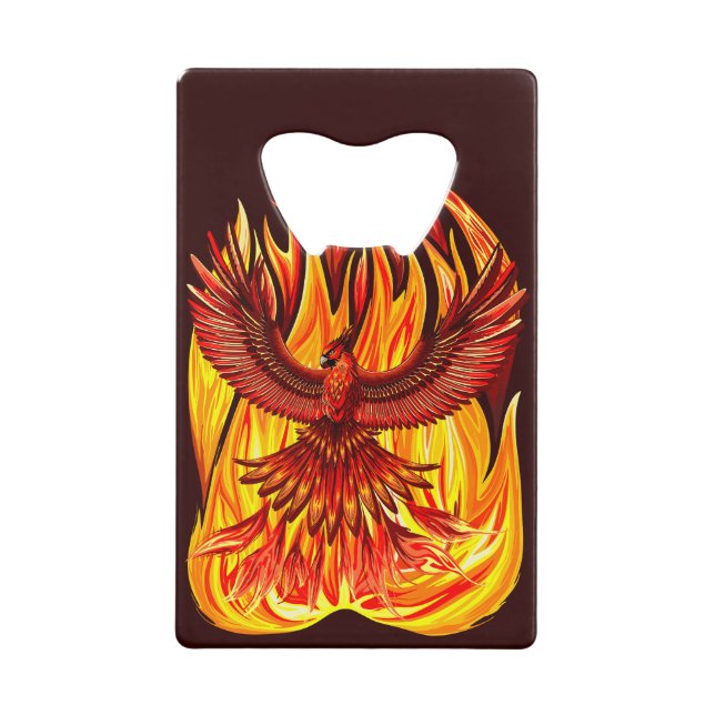 Phoenix mythological immortal Creature Credit Card Bottle Opener (Front)