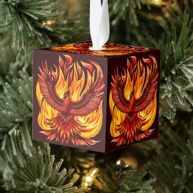 Phoenix mythological immortal Creature Cube Ornament (Tree)
