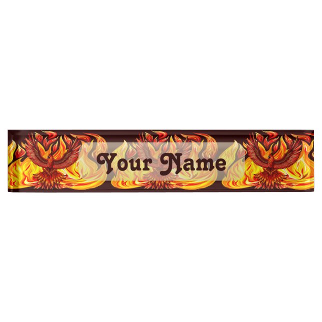 Phoenix mythological immortal Creature Desk Name Plate (Front)