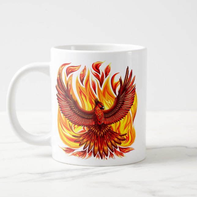 Phoenix mythological immortal Creature Giant Coffee Mug (Left)
