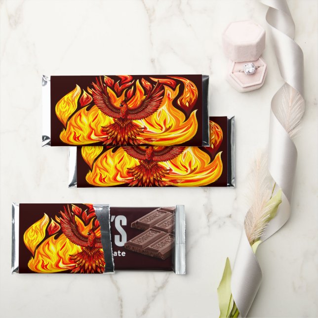 Phoenix mythological immortal Creature Hershey Bar Favors (Front)