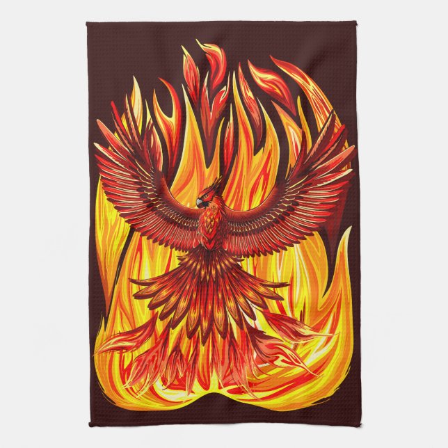 Phoenix mythological immortal Creature Kitchen Towel (Vertical)