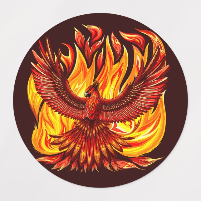 Phoenix mythological immortal Creature Labels (Design 1)