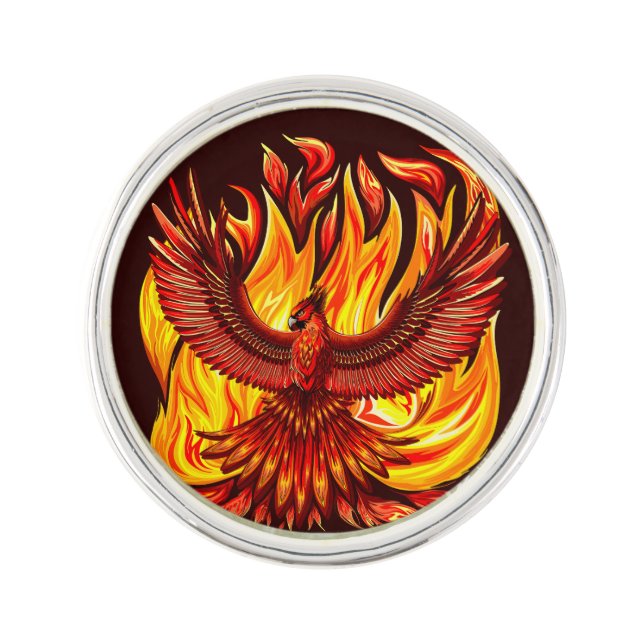 Phoenix mythological immortal Creature Lapel Pin (Front)
