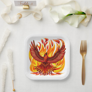 Phoenix mythological immortal Creature Paper Plates