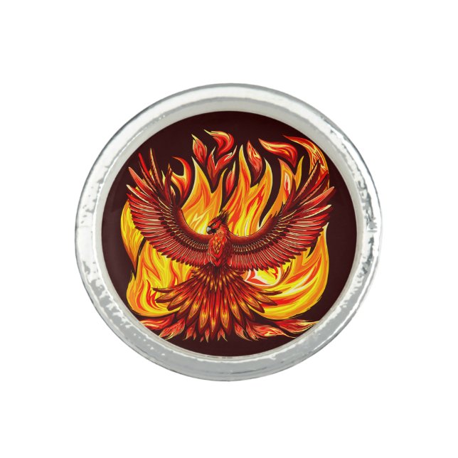 Phoenix mythological immortal Creature Ring (Front)