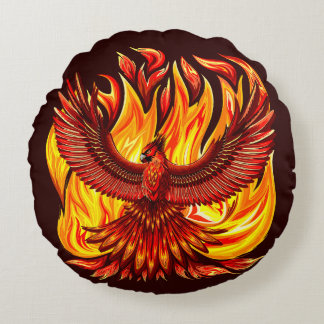 Phoenix mythological immortal Creature Round Pillow