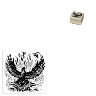 Phoenix mythological immortal Creature Rubber Stamp