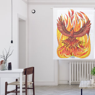 Phoenix mythological immortal Creature Sheer Curtains