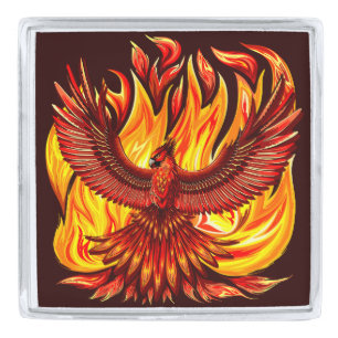 Phoenix mythological immortal Creature Silver Finish Lapel Pin