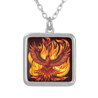 Phoenix mythological immortal Creature Silver Plated Necklace
