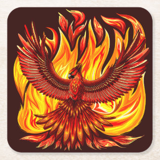 Phoenix mythological immortal Creature Square Paper Coaster